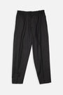 Black wool tailored pant with elastic waistband - Savoys 