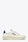 White leather sneaker with blue back tab - Medalist 