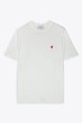 White cotton t-shirt with chest logo - Chest logo tee oversize 