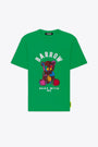 Emerald green cotton t-shirt with Teddy bear front print 